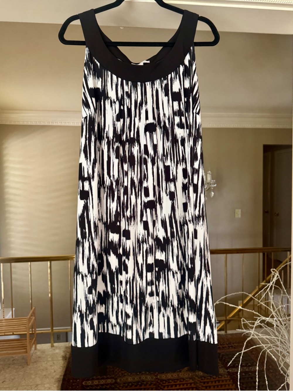 dressbarn Monochrome Black and White A-Line Skirt
